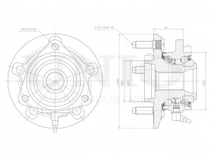 Ступица передняя (с ABS) HUB-20122 UNIO