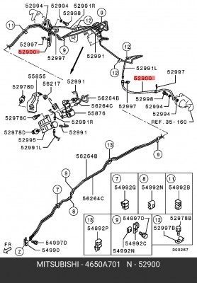 Шланг тормозной 4650A701 4650A701 MITSUBISHI