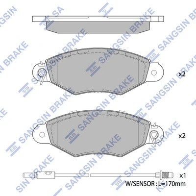 Колодки тормозные дисковые Renault Kangoo 97, Nissan Kubistar 03 SP1891 SP1891 SANGSIN