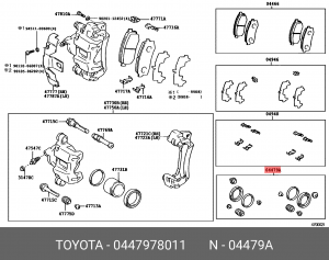 РЕМК-Т ТОРМ.СУППОРТА 04479-10091 04479-78011 04479-78011 TOYOTA