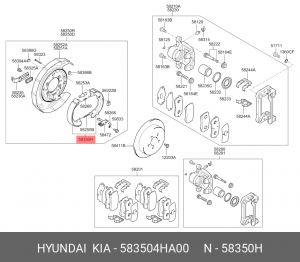 Колодки тормозные HYUNDAI Starex H-1 (07-) стояночного тормоза (4шт.) OE 583504HA00 HYUNDAI KIA