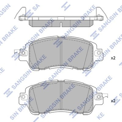 Колодки тормозные MAZDA 2 передние (4шт.) SANGSIN SP1974 SANGSIN