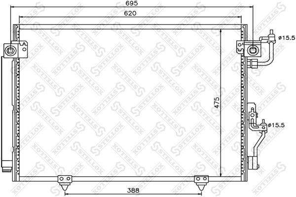 NS94864=MT5191 [MR513110] !радиатор конд Mitsubishi Pajero 3.5/2.5TD/3.2Di 00> 10-45138-SX STELLOX