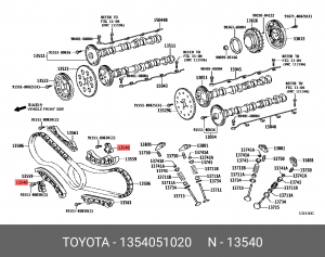 Натяжитель ремня грм 13540-51020 13540-51020 TOYOTA