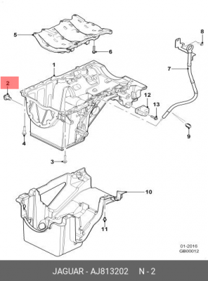 Пробка сливная JAGUAR картера масляного OE AJ813202 JAGUAR