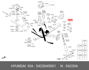 Серьга HYUNDAI HD65,72,78 (04-) рессоры передней OE 5423045001 HYUNDAI KIA