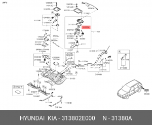 Клапан давления топлива 313802E000 HYUNDAI KIA
