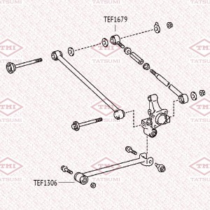 сайлентблок задний продольной тяги!\Toyota Caldina ST215/CT216 4WD 1997-2002 TEF1306 TATSUMI
