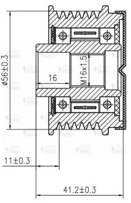 Шкив с обгонной муфтой генер. для а/м Renault Laguna (01-) 1.8i/2.0i (SGP 0907) SGP 0907 START VOLT