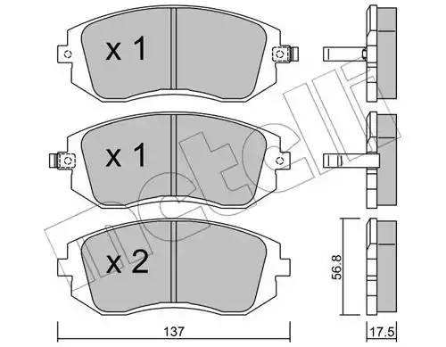 колодки дисковые передние!\ Subaru Legacy 2.0i/2.5i/Impreza 2.0i/T 98-03 2205000 METELLI