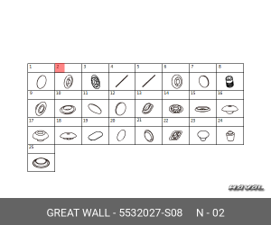 5532027S08 ЗАГЛУШКА ПОРОГА РЕЗИНОВАЯ 5532027S08 HAVAL