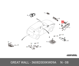 3608200XKW09A КНОПКА ЗАЖИГАНИЯ HAVAL F7,F7x 3608200XKW09A HAVAL