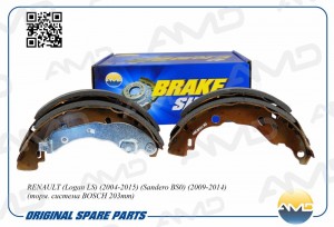 Колодка барабанного тормоза 6001551409 AMD.BF574 (203мм Bosch) AMD.BF574 AMD