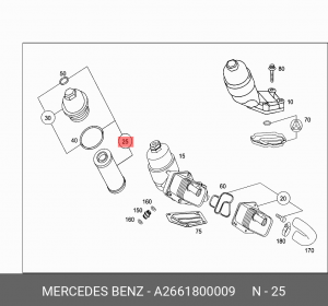 Фильтр масляный MERCEDES A (W169),B (W245) OE A 266 180 00 09 MERCEDES BENZ