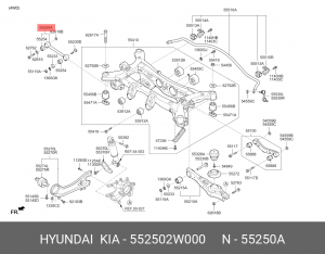 Рычаг подвески HYUNDAI Santa Fe (12-) KIA Sorento (12-)(2WD) задней поперечный п 55250 2W000 HYUNDAI KIA