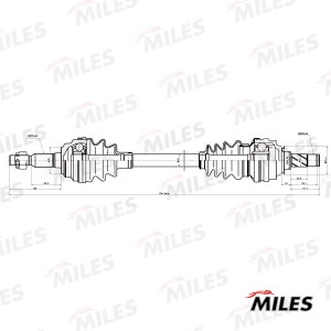 Привод в сборе правый OPEL ASTRA 1.4-1.7D 98-09 (GKN 304415) GC02081 GC02081 MILES