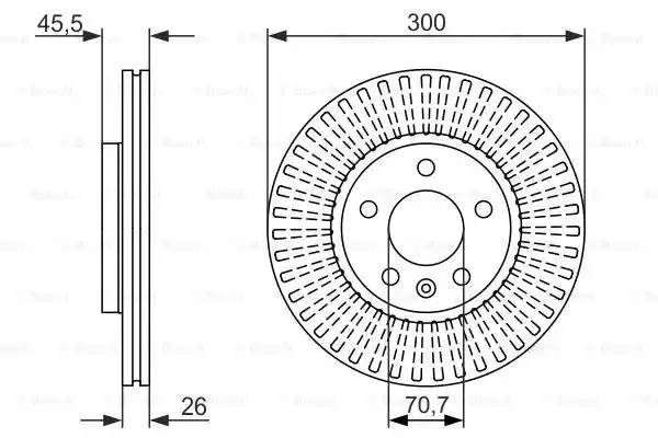 Диск тормозной CHEVROLET Orlando OPEL Astra J (R16) передний (1шт.) BOSCH 0 986 479 644 BOSCH