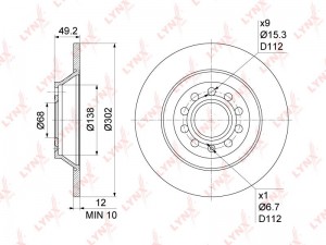 AUDI A6 [C6] (2005>) 302x12 BN-1192 LYNXAUTO
