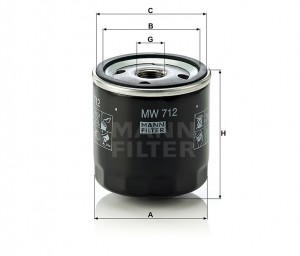 Фильтр масляный MW712 MW 712 MANN FILTER