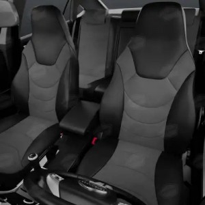 Авточехлы универсальные экокожа черно-серые комплект Recaro AVTOLIDER UREK31-0302 AVTO LIDER 1