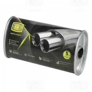 Глушитель универс. (овальный) 97х171, L=330, d=42 (алюм. сталь) (EMM 3501) EMM 3501 TRIALLI