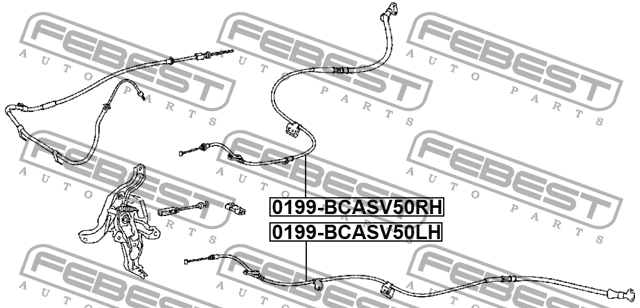 Трос ручника правый TOYOTA CAMRY V40/V50 0199-BCASV50RH 0199-BCASV50RH FEBEST