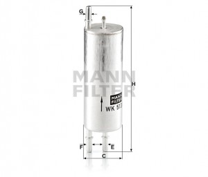 Фильтр топливный BMW X5 (E53) (3.0/4.4/4.6/4.8) LAND ROVER Range Rover 3 (4.4) M WK513/3 MANN FILTER