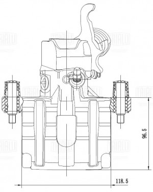 Суппорт торм. Nissan Primera P12 (02-) зад. прав. d=38мм (CF 032195) CF032195 TRIALLI