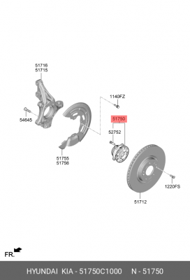 к-кт подшипника ступицы!\ Hyundai i40 1.6GDi/1.7CRDi/2.0GDi 08> 51750C1000 HYUNDAI