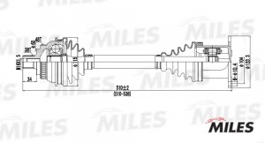 Привод в сборе левый/правый VW SHARAN/FORD GALAXY 1.8-2.8 95-06 (GKN 303592) GC0 GC00131 MILES