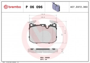 Колодки тормозные P06096 P06096 BREMBO