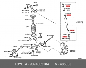 шайба заднего амортизатора средняя!\Toyota Land Cruiser , Lexus LX 470 90948-02184 TOYOTA