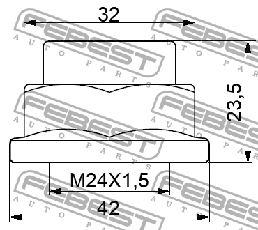 Гайка ступицы NISSAN JUKE, QASHQAI 0298-NHUB01 0298-NHUB01 FEBEST
