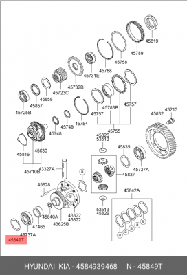 УПОРНОЕ КОЛЬЦО КПП /дилерский оригинал, ввезен до 2022г/ 4584939468 HYUNDAI KIA