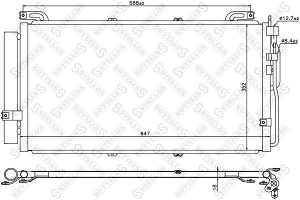 NS94644=HY5091=VL818075 [9760617000] !радиатор конд.\ Hyundai Matrix 1.6/1.8 01> 10-45103-SX STELLOX