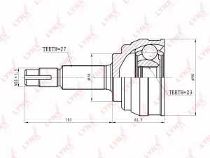 ШРУС наружный подходит для NISSAN Primera(P11) 2.0 96-01 CO-5707 CO-5707 LYNXAUTO