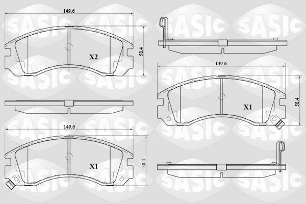 Колодки тормозные дисковые комплект MITSUBISHI GALANT IV-VI, PAJERO II-III, PEUG 6210059 SASIC