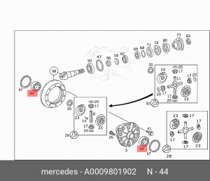 подшипник! полуоси 53.975x88.9x19.05\ MB 814 A 000 980 19 02 MERCEDES BENZ
