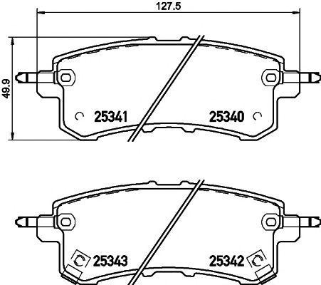 Комплект тормозных колодок, зад, INFINITI,NISSAN, QX56,QX80,PATROL III (Y62), 25 2534001 TEXTAR