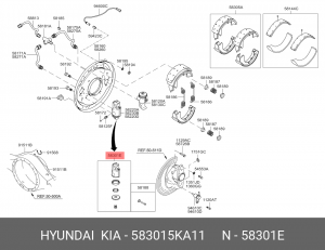 Ремкомплект HYUNDAI HD65,72,78,County цилиндра тормозного переднего OE 583015KA11 HYUNDAI KIA