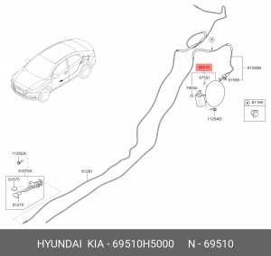 Лючок бензобака 69510H5000 HYUNDAI KIA
