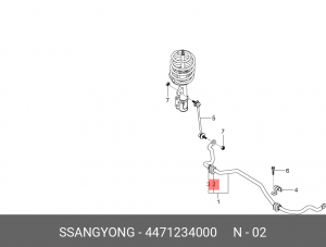 Втулка стабилизатора SSANGYONG Actyon (10-),Tivoli (15-) (G16F,D16F) переднего O 4471234000 SSANG YONG