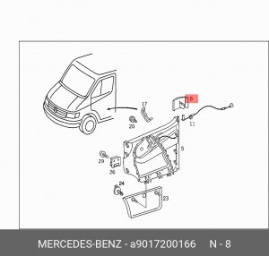 Ручка MERCEDES Sprinter двери передней правой (внутренняя) OE A 901 720 01 66 MERCEDES BENZ