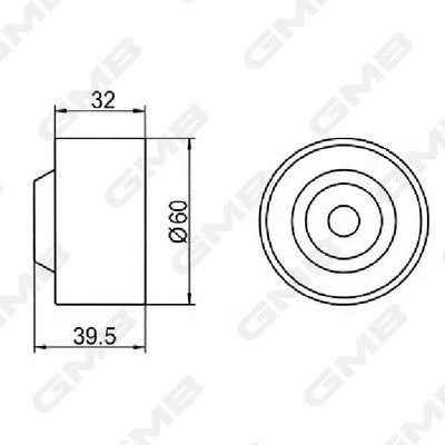 Ролик ГРМ Hyundai Sonata EF, Santa FE (SM), H-1, Mitsubishi Carisma (90-) GT1005 GT10050 GMB