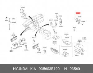 Выключатель концевой HYUNDAI Starex H-1 (07-),Elantra (00-) KIA Bongo,Spectra,Ce 935603B100 HYUNDAI KIA