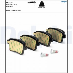 LP2126 колодки дисковые з.\ Renault Kangoo 1.6/1.5DCi 08> LP2126 DELPHI