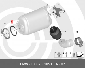 BMW 3-СЕРИЯ E90/E91 (2005-2012) Уплотнительное кольцо входного патрубка катализа 18 30 7 803 853 BMW