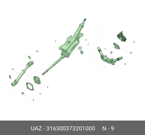 Устройство УАЗ-3163 с 2016 г.в. подрулевое токопередающее (ОАО УАЗ) 316300373201000 UAZ UAZ