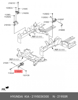 Опора двигателя HYUNDAI Elantra (11-) (1.6/1.8) передняя OE 219503X300 HYUNDAI KIA