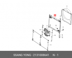 Радиатор SSANGYONG Rexton (03-) (E32) (W11) АКПП OE 2131008641 SSANG YONG